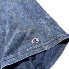 Champion Script Logo T Shirt Mens L Blue Mineral Wash Heritage