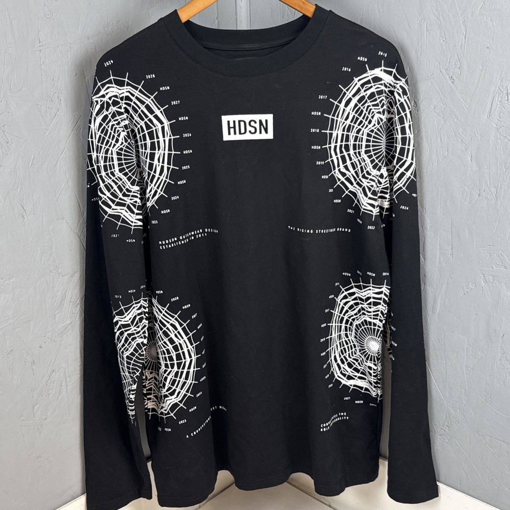 Hudson Outerwear Radar Graphic Print L/S T-Shirt Black Men’s Size XL Streetwear