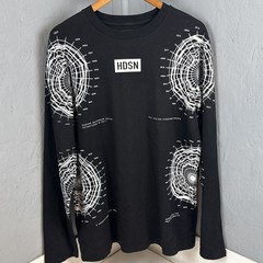Hudson Outerwear Radar Graphic Print L/S T-Shirt Black Men’s Size XL Streetwear