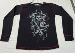 Sons Of Anarchy Shirt Mens Large Black Thermal Long Sleeve Biker TV Television