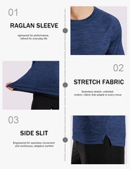 Mens Moisture Wicking T-Shirts Quick Dry Breathable Shirts Workout Summer Cre…
