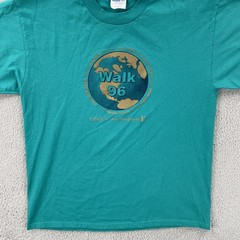 Vintage Hanes Heavyweight 50/50 Men’s L Green T Shirt 1996 Walk In Any Language