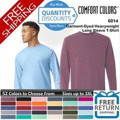 Comfort Colors Men Garment-dyed Heavyweight Long Sleeve T-shirt Up To 3XL 6014a