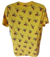 PAC-MAN T-shirt Large All Over Print NWT NEW Yellow By C-Life Group, LTD
