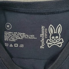 Psycho Bunny Shirt Mens Medium Navy Blue V Neck Bunny Logo Casual Tee T-Shirt