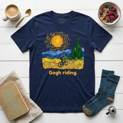 Funny Van Gogh Riding Bicycle Cycling Art Lover Unisex T-Shirt