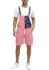 American Flag Overalls Mens 4th of July Jean Jumpsuits Denim Bib Shorts Vinta…