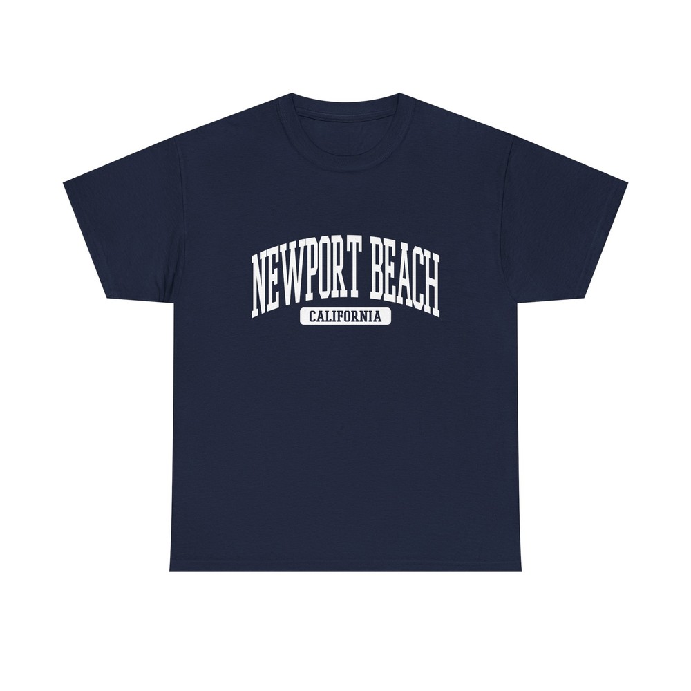 Newport Beach California Souvenir Beach, Aesthetic, Retro Navy Blue Tee