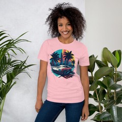 Exotic Car Tropical Street Unisex t-shirt