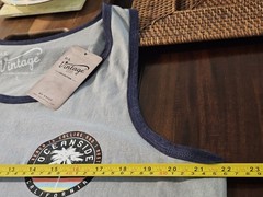 New US Vintage Men’s Sz Lg Shirt Tank Muscle Silver 100% Cotton NWT MSRP $29.95