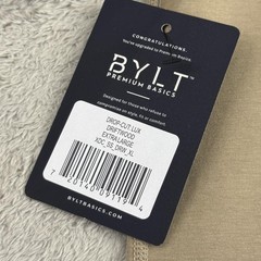 BYLT Shirt Mens XL Beige Driftwood Drop-Cut Lux Performance Crew Tee Athleisure