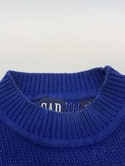 GAP Knit Sweater (Thick), Large, Cotton, Blue, Solid Color