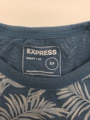 Express T-Shirt Men Small Blue AOP Floral Tee.#41144