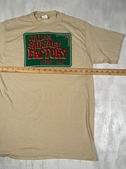 Vintage Italian Sausage Factory Men’s Cream XL Tee Single Stitch Made in USA