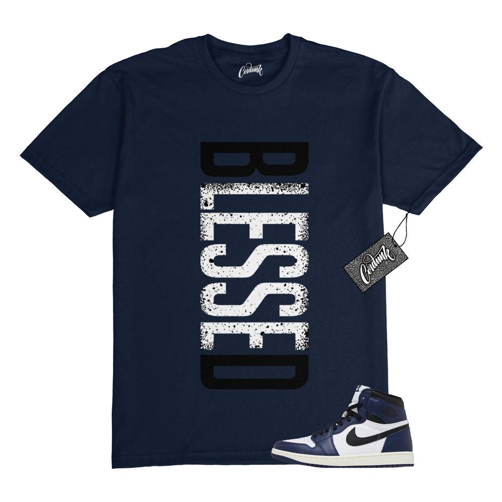 1 Midnight Navy Black White Sail Retro High OG T Shirt to Match VERTBLS Jordan