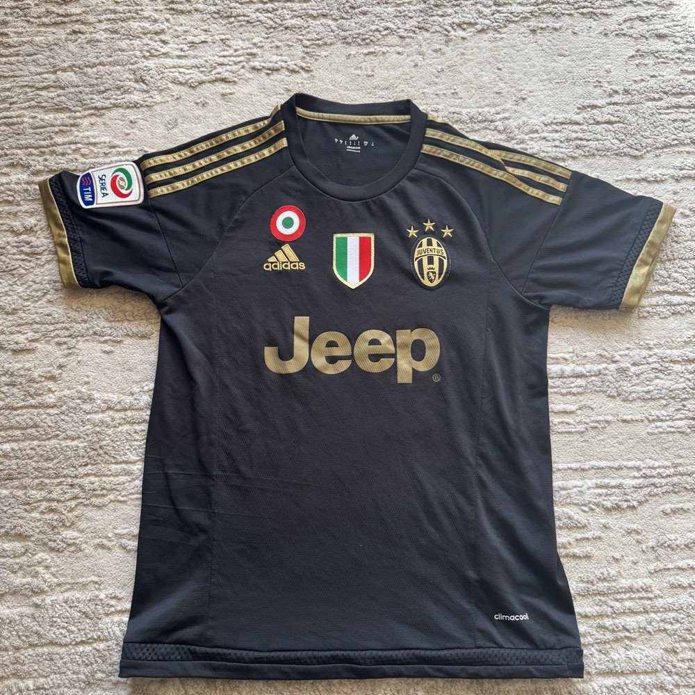Adidas Juventus Jeep Jersey Black Men’s Small Climacool Soccer Football Gold MLS