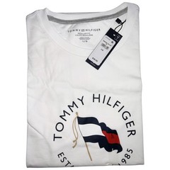 TOMMY HILFIGER MSRP$39.50 MEN’S WHITE CREW NECK SHORT SLEEVE T-SHIRT SIZE L