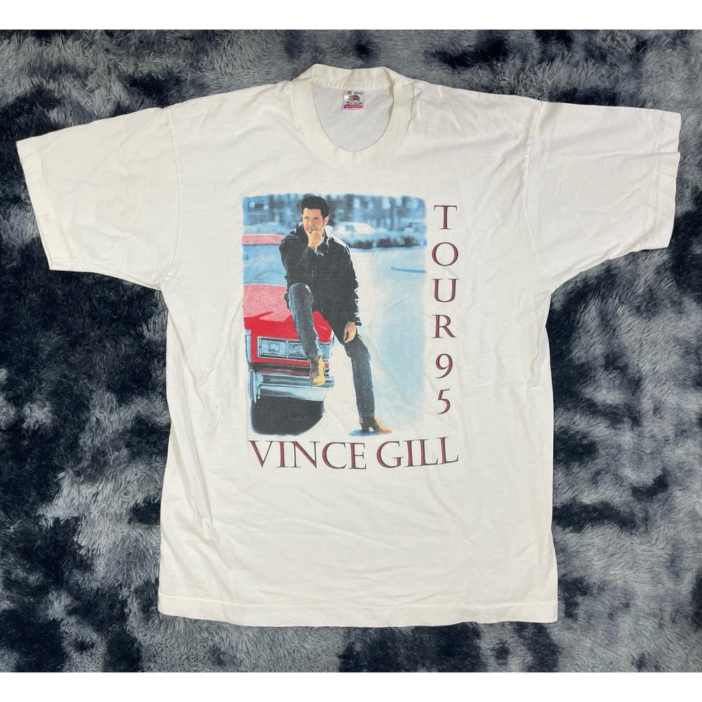 Fruit of the Loom Vince Gill Tour 95 White Short Sleeve Tee Men’s Size XL