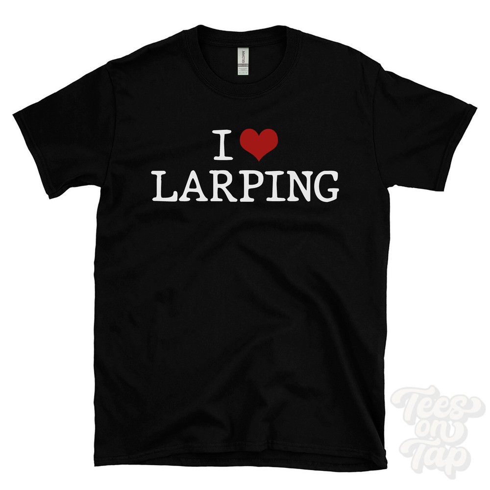 I LOVE LARPING T-SHIRT heart role-playing games fantasy costume play immersive