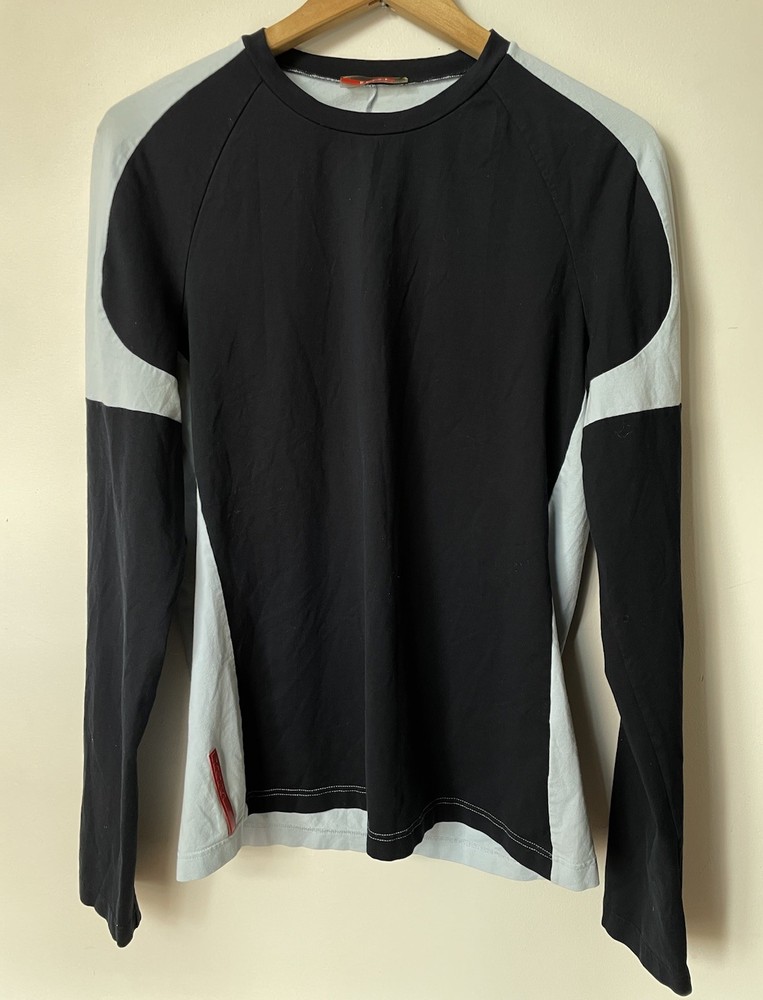 VTG Y2K 2000s Prada (Linea Rossa) Technical Blue Longsleeves Shirt, Sz Men Large