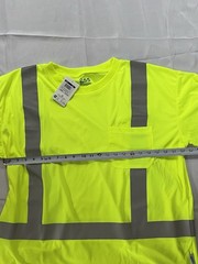Lot 2 Short Sleeve GSS Hi Visibility Workwear Shirt Neon Yellow XXL Pocket
