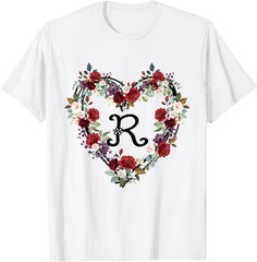 Best Vintage Floral Letter R – R Alphabet Great Gifts Ideas T-Shirt