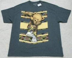 New Hardten Dancing Bear Gray T-Shirt Cotton Poly Tee XXL Solid Graphic JKT215