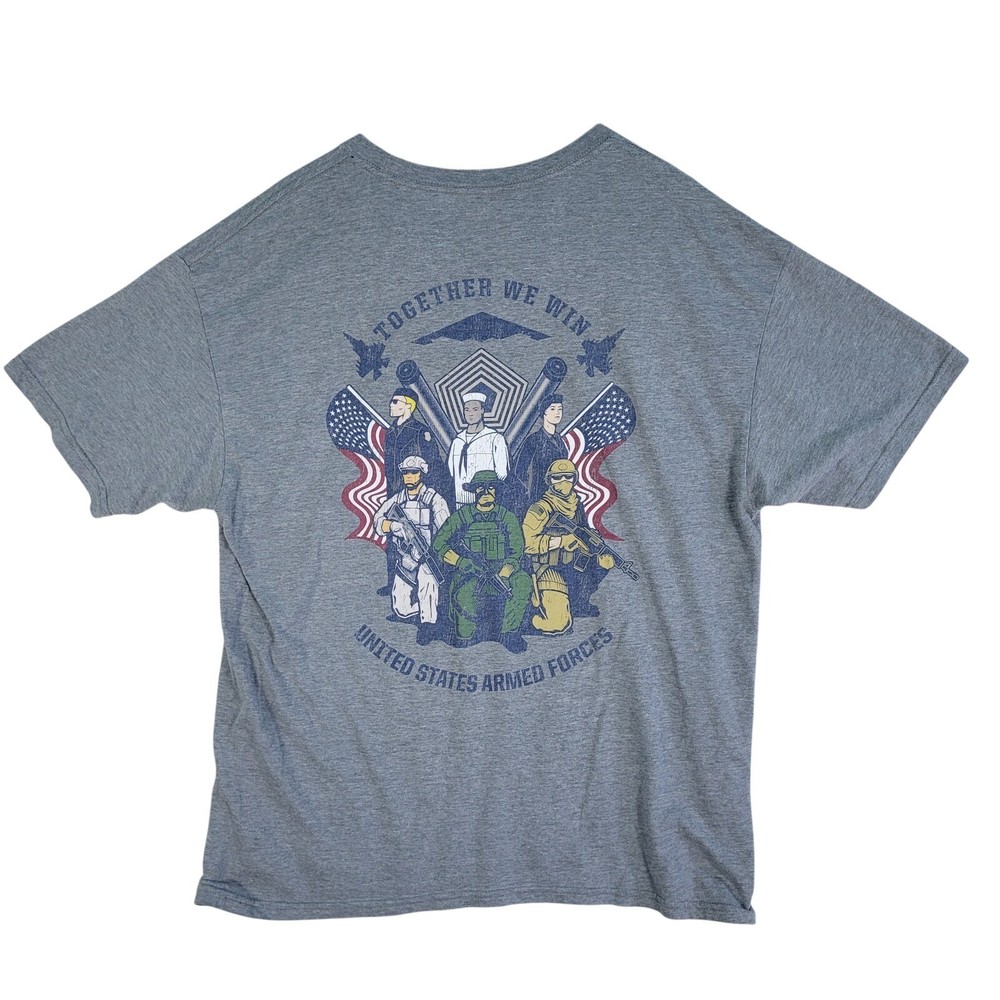 5.11 Tactical T-Shirt Men’s XL Gray United States Armed Forces Soldiers Flag Jet