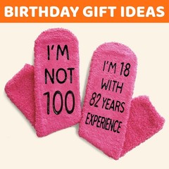 91-100 Birthday Socks Women Dark Pink Gift for Elderly Lady