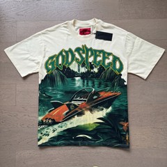 NEW Mens Godspeed Rainforest yacht print Washed Tee Short sleeved T-shirt