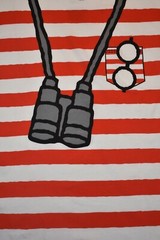 Where s Waldo? Mens Waldo Red White Striped Costume Shirt New L