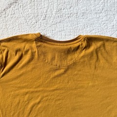 Casa Moda Couture Mustard Yellow Greek Geometric Stripe Pattern T-Shirt Mens 2XL