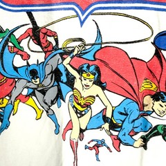 DC Comics White Blue 100% Cotton Justice League Graphic Customized Muscle Shirt