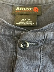 Ariat Shirt Men XL Blue FR Flame Resistant Durable Workwear Henley Welding