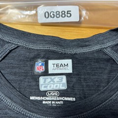 NFL Team Apparel TX3 Cool Men’ss Size L Solid Gray Stretch Crew-Neck T-Shirt