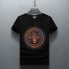 New Fashion Trend Rhinestone Summer Short Sleeve Luxury Men Streetwear T-Shirt