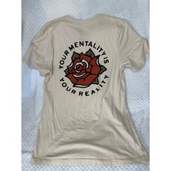 In God We Must Mens Your Mentality Is Your Reality Rose Graphic T-Shirt Tan M
