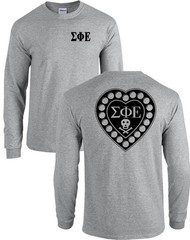 Sigma Phi Epsilon Fraternity Badge Long Sleeve SigEp Heart Shirt – MANY COLORS