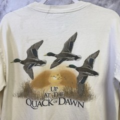 Columbia Duck Hunting Graphic T Shirt Mens Medium Gray Cotton Long Sleeve Tee