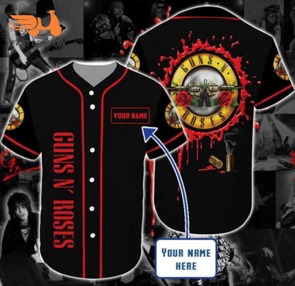 Personalized Guns N’ Roses Rock Band Unisex 3D Print Baseball Shirt S-5XL