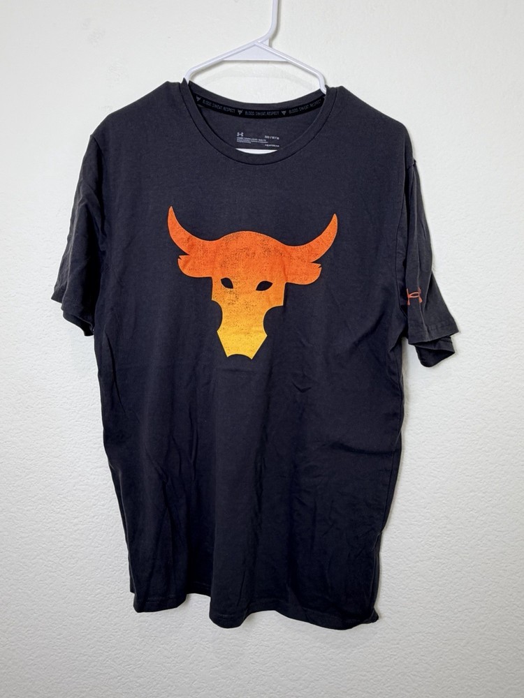 #E136 Under Armour Project Rock Brahma Bull Blue Orange Mens Medium