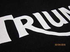 New Genuine Triumph White Logo Black Short Sleeve Tee / T-Shirt *PICK SIZE #C191