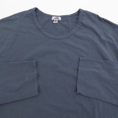 ONE BONE Mens Size 5 / 6XL Long Sleeve Scoop Crew Neck T Shirt OB106 Blue Cotton