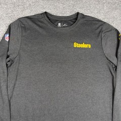 Nike Shirt Mens L NFL Pittsburgh Steelers On-Field Dri-Fit Long Sleeve Gray