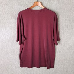 Claiborne Shirt Mens XL Burgundy Striped Crew Neck Modal Blend Short Sleeve