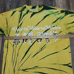 Vintage 90s Puerto Vallarta Mexico Tropical Water Tie Dye All Over Print Shirt L