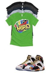 Custom Printed Shirt to Match Jordan 7 Retro Miro Wild Custom Sneaker Tee