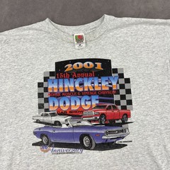 Vintage Fruit Of The Loom Best T Shirt Men XL Heather Gray Hinckley Mopar Muscle