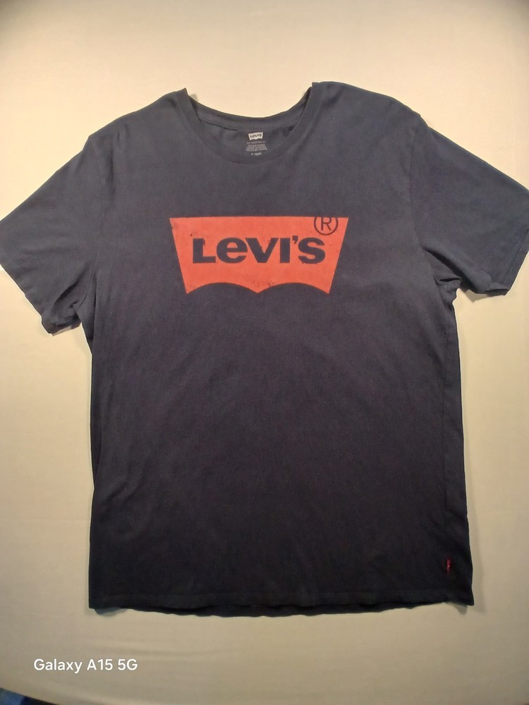 Levi’s Men’s Blue Logo Graphic Print Crew Neck Short Sleeve T-Shirt XL