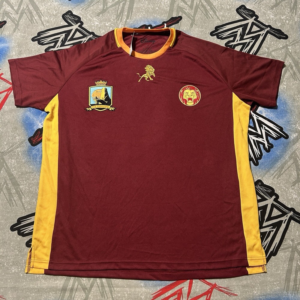 The Lion King Pride Rock Embroidered Logo Disney Men’s XL Soccer Jersey BoxLunch